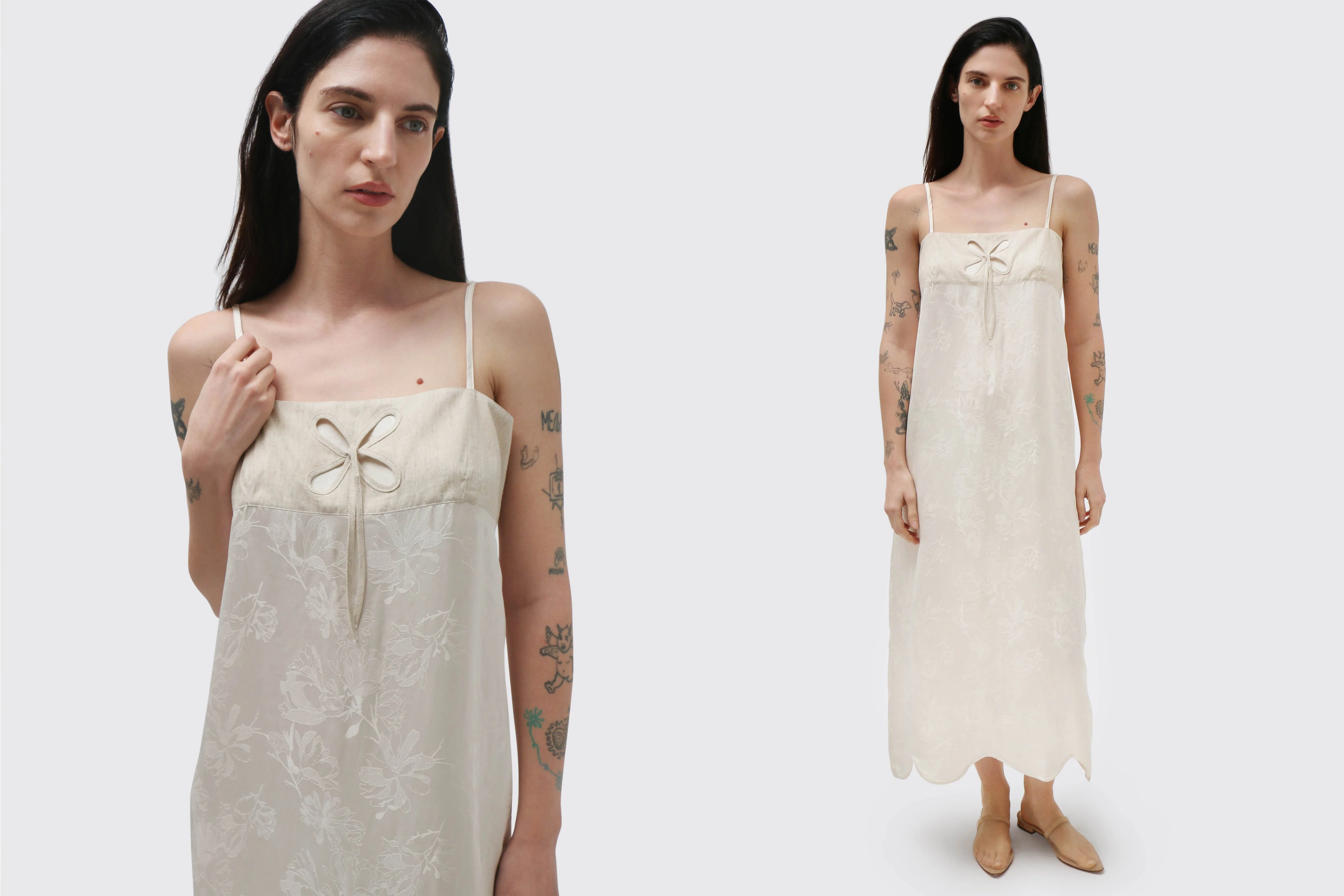 Cream Petal Sundress