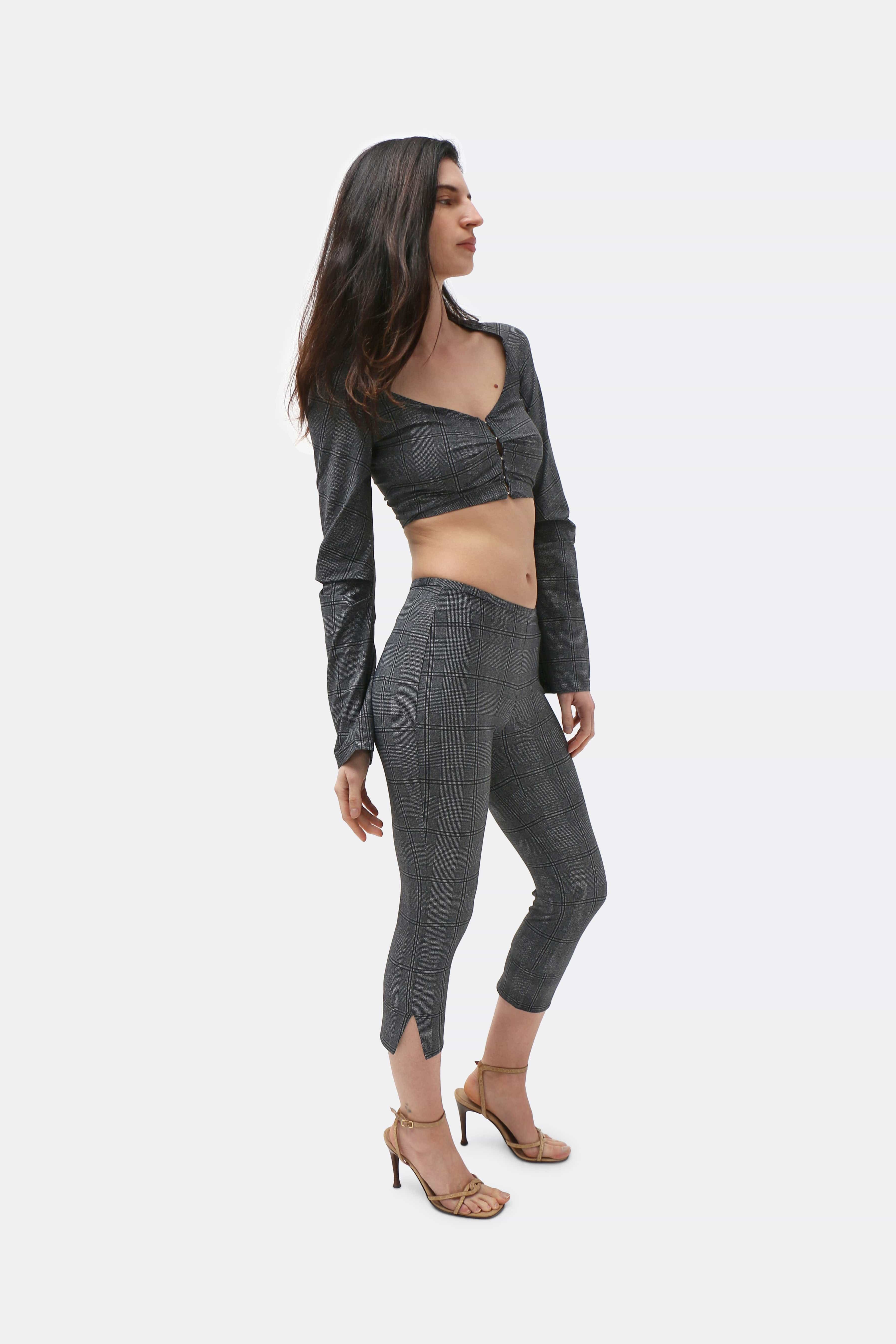 Glen Check Cropped Cardigan 3