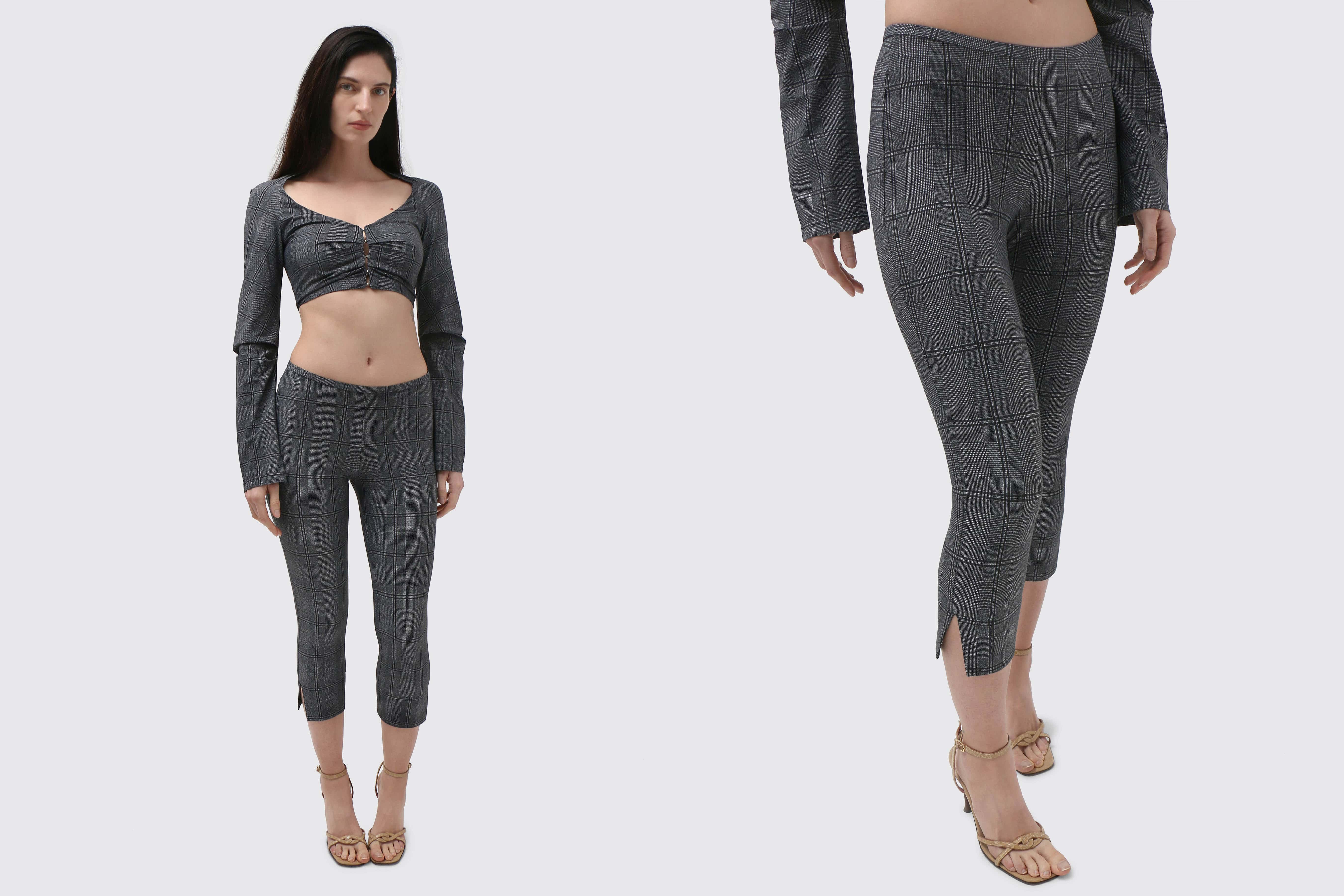 Glen Check Capri Pants
