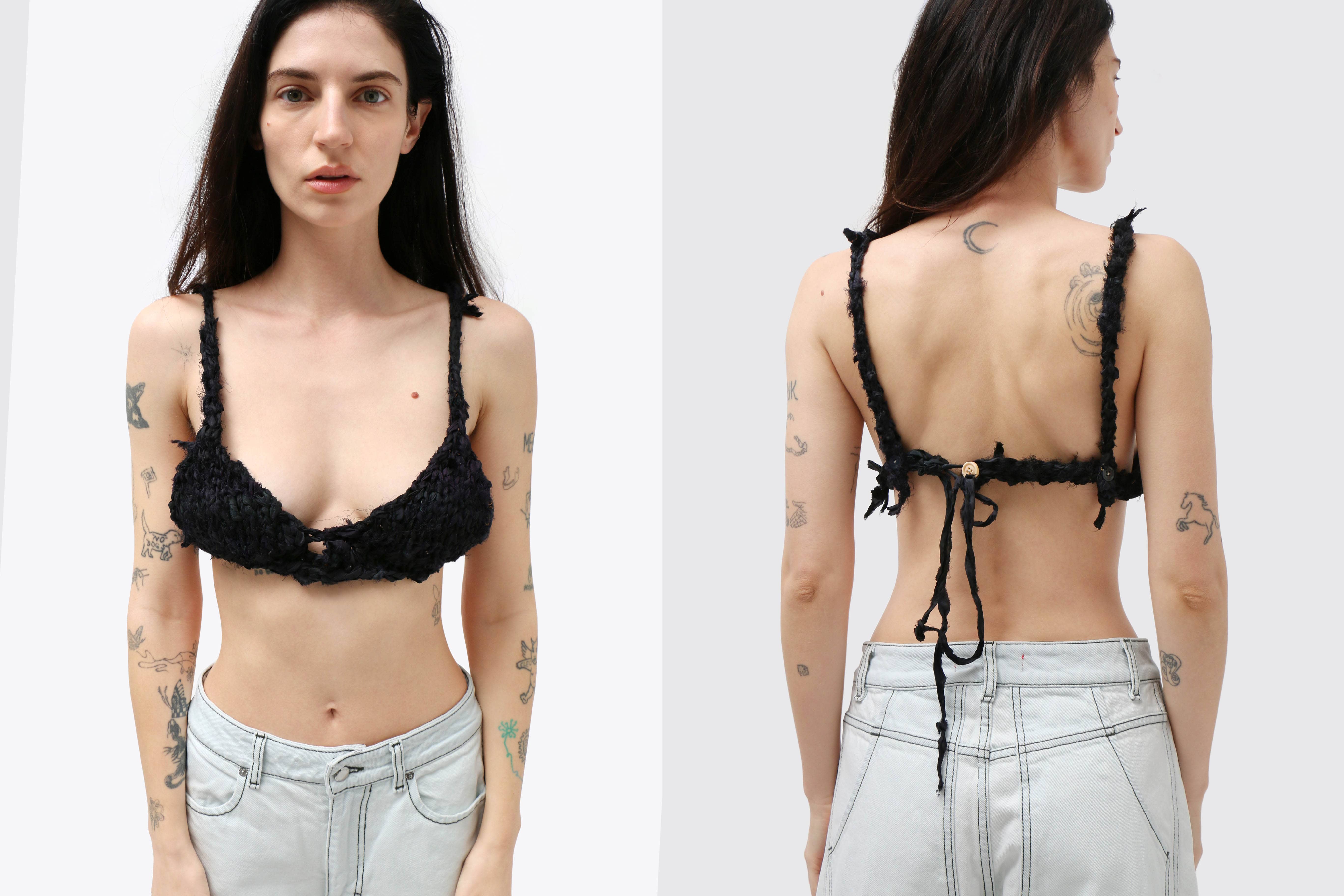 Dark Navy Silk Bralette
